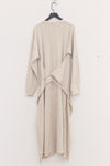 BASERANGE Waist-Drawstring Long Sleeve Dress DRSH Collection Portugal BAS-DRSH-CH-WI22-MIHUI Beige Gray